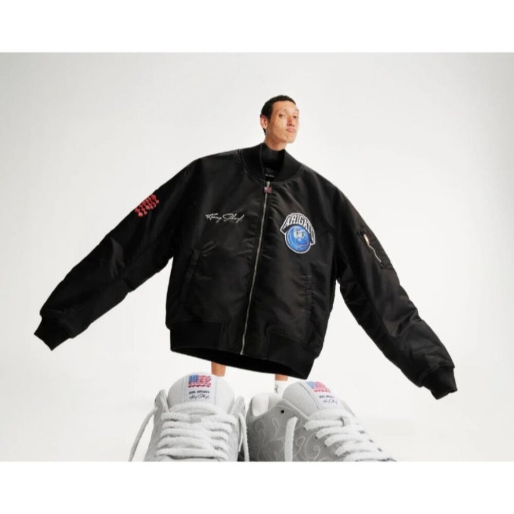 Axel Arigato AA x Kenny Scharf Bomber Jacket Patch sz L color Black NWT $499